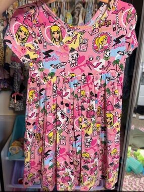 Wei Wei Bamboo Barbie Pink Short Sleeve Twirl Dress